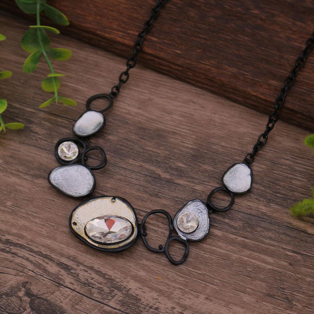 Эмалевый цвет полый геометрический цветок длинная подвеска, женская подвеска-ожерелье в форме сердца с высоким чувством универсальности