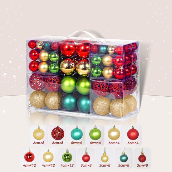 Yousheng 100 Pcs Christmas Balls Ornaments Plastic Shatterproof Hanging Balls Decoration for Xmas Tree Holiday Home Party Decor