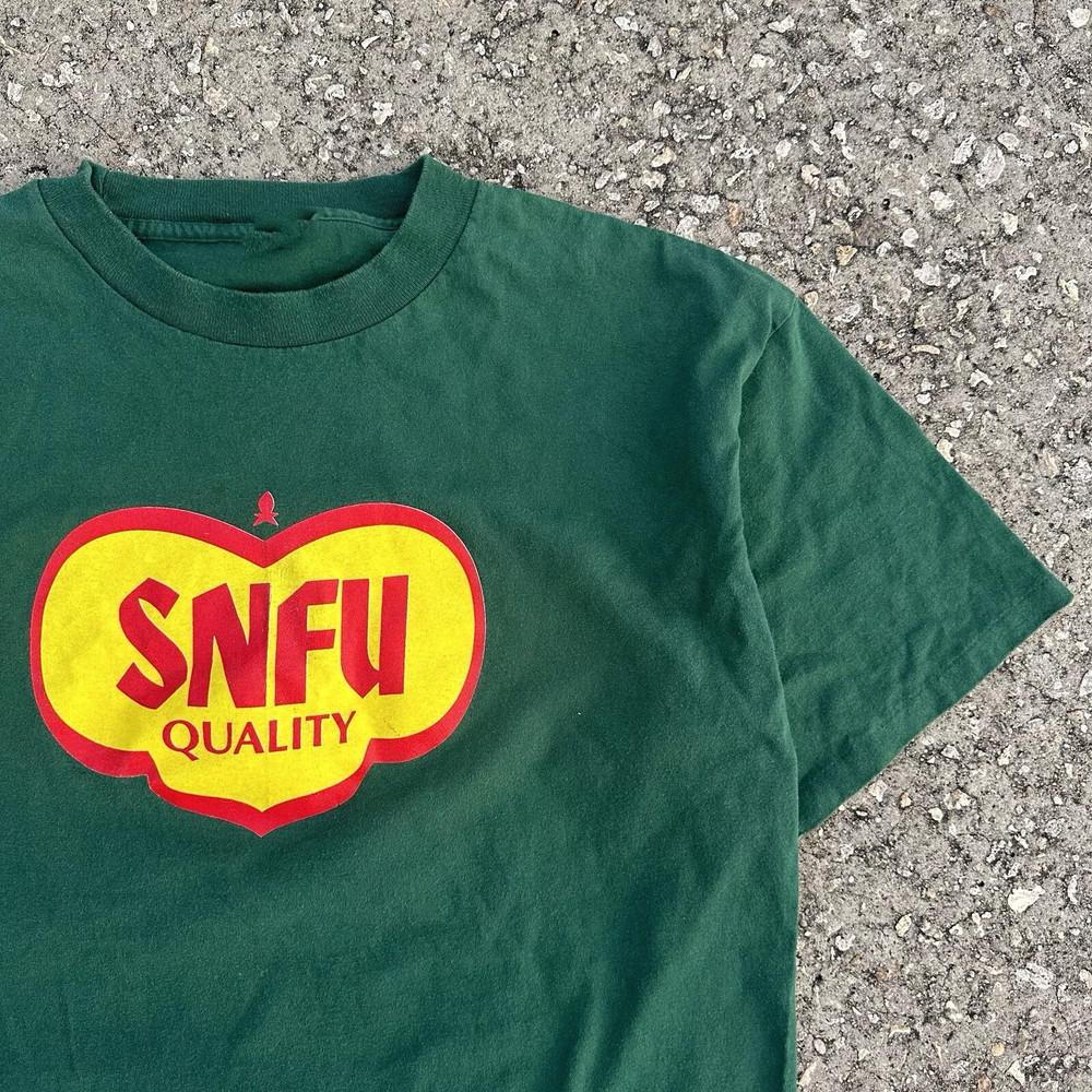 Редкая футболка с коротким рукавом группы SNFU Подарок для фаната Размеры от S до 5XL Зеленая футболка K838 Унисекс футболка