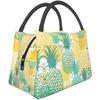 Желтая и темно-зеленая палочка-рисунок с рисунком ананаса портативная изоляционная сумка для офиса, школы, пикника, пляжа