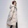 Women's Winter 90 White Duck Down Coat Casual Down Coat Long Coat Women's Outdoor Clothing Loose Padded Hooded Warm Parka