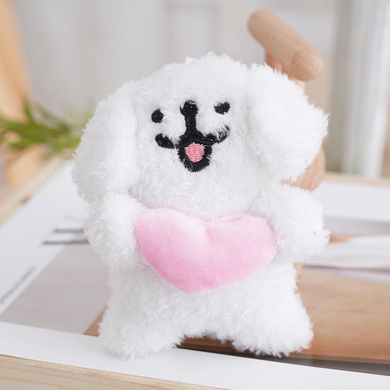 Love Dog Bow Tie Dog Puppy Plush Toy Doll Pendant Cute Dog Doll Keychain