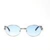 Vintage Oval Sunglasses Oval Frame Sunglasses Metal Sunglasses Literary Sunshades