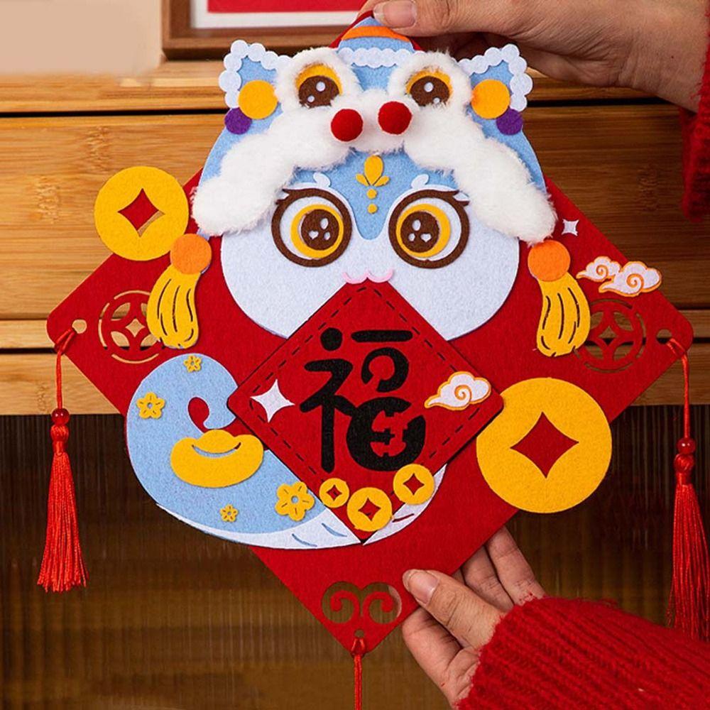 Handmade New Year's Festive Hanging Ornaments Best Wishes Cartoon Hanging Decorations  Living Room