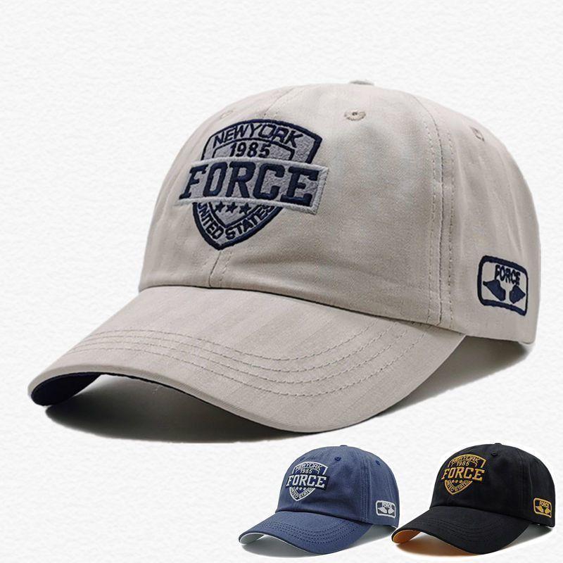 Mens Korean-Style Letter Pattern Baseball Cap Autumn Outdoor Sun-Shading Casual Breathable Streetwear Adjustable Peaked Cap