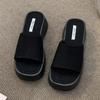 Fashion 2025 Platform Women Flats Slippers Elegant Black Summer Shoes for Woman Classical Fashion New Trends Sandals Casual Zapatillas