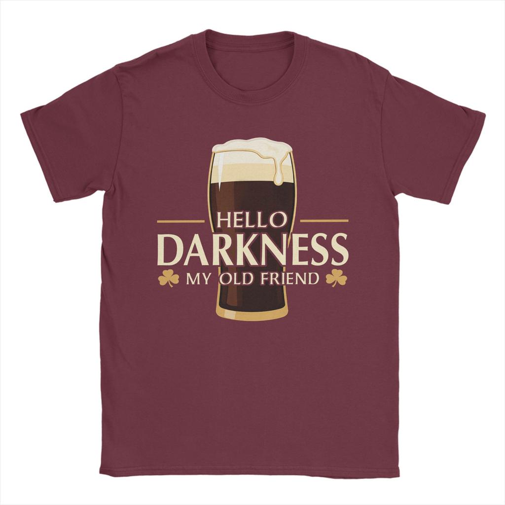 Unisexs TShirts Hello Darkness My Old Friend Irish Beer St Funny Pure Cotton Tees Short Sleeve T Shirt Crew Neck Tops Plus Size