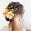 Elegant Floral Hair Comb for Women - Rustic Countryside Style, Vibrant Artificial Flowers, Scent-Free Fabric, Perfect for All Hair Types