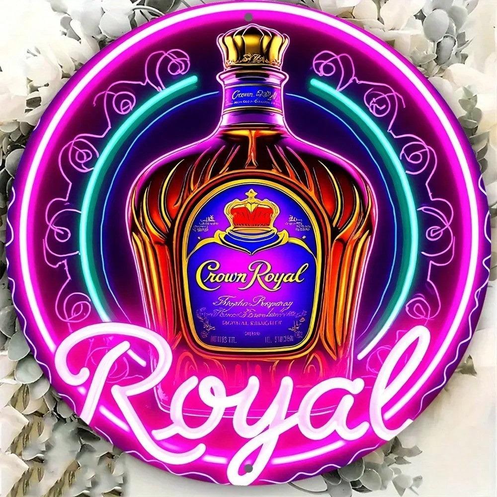 Неоновая вывеска Crown Royal Алюминиевая металлическая настенная art HD-печать Водонепроницаемая Пылезащитная Декор для домашнего бара