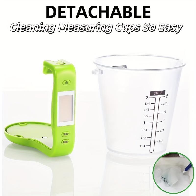 600ml Smart Measuring Cup with Thermometer , 6 in 1 Unit Conversion , Food Grade ABS Detachable Design , Real Time Monitoring from 0 to 40°C