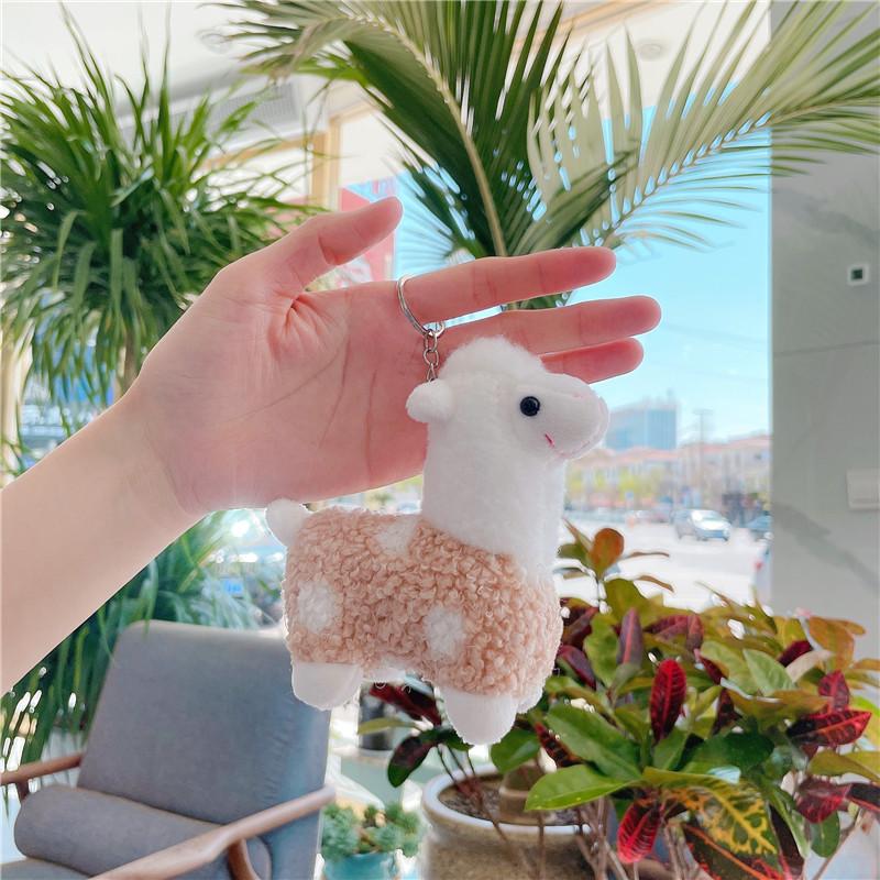12cm Lovely Alpaca Plush Toy Soft Stuffed Cute Sheep Animal Dolls Plush Keychain Bag Pendant for Girls Kids Toys Birthday Gift