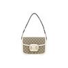 Gucci Horsebit 1955 Vintage Logo Canvas And Leather Saddle Bag Women Shoulder Bag Ebony White 602204-92TCG-9761