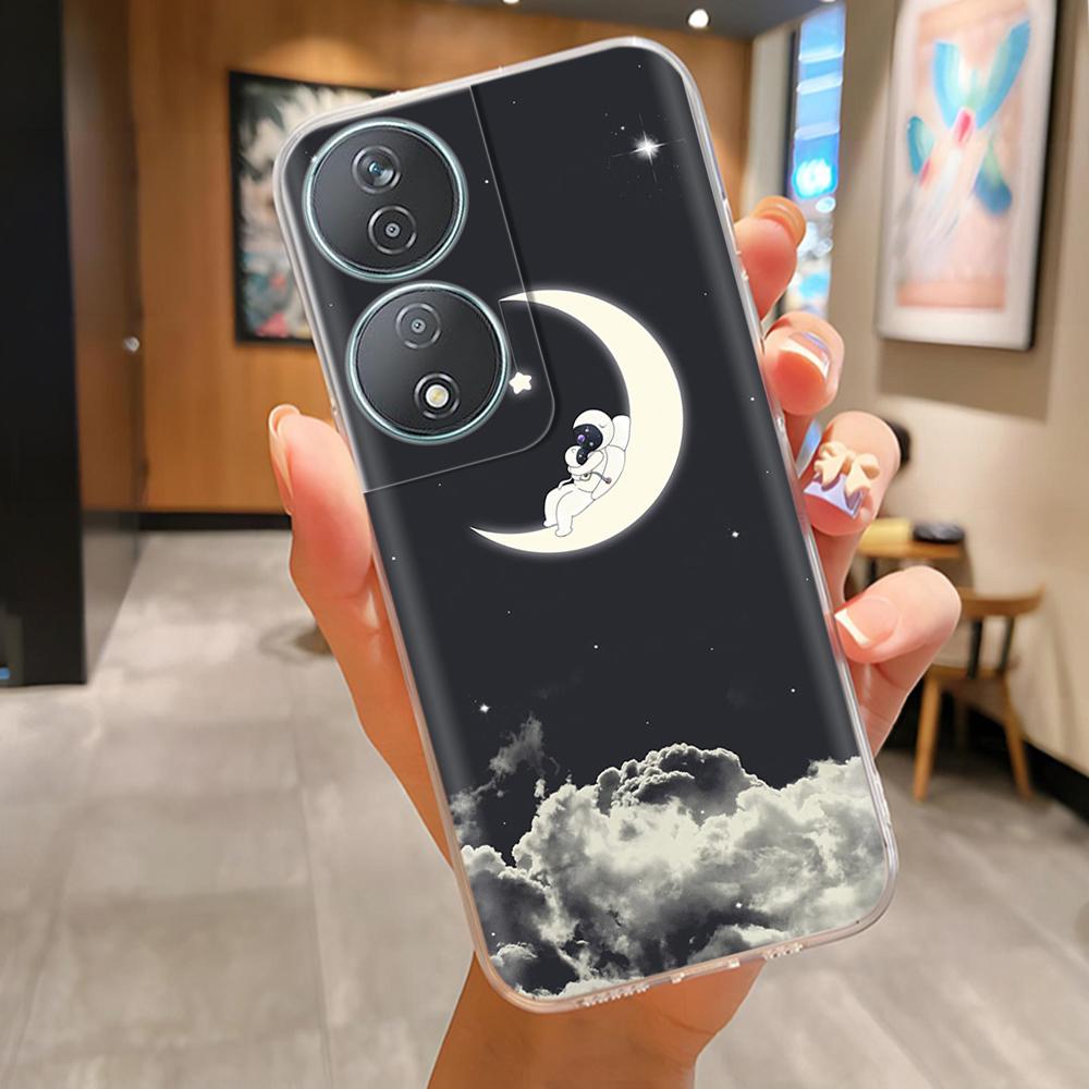 For Honor 90 Smart Case Soft Silicone Bumper Painted Flower Panda Cases For Honor 90Smart Phone Case CLK-NX1 Cover Coque Fundas