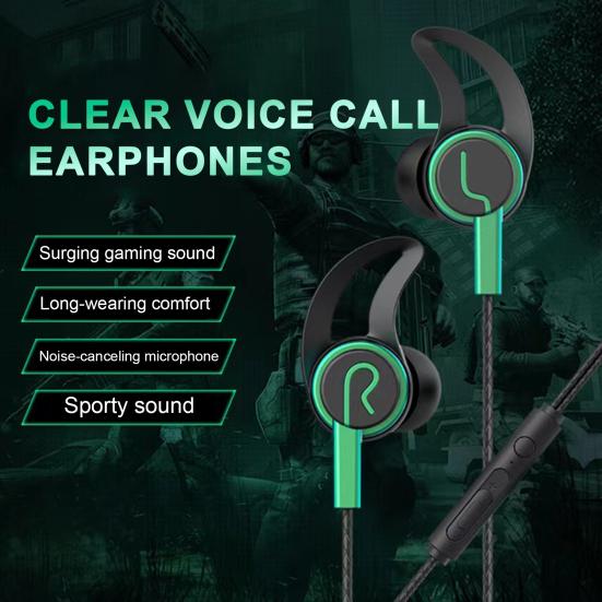 Wired Earphone Stereo Sound Sports Headset with Microphone 3.5mm/Type-C Plug In-ear Headphone for Game Music