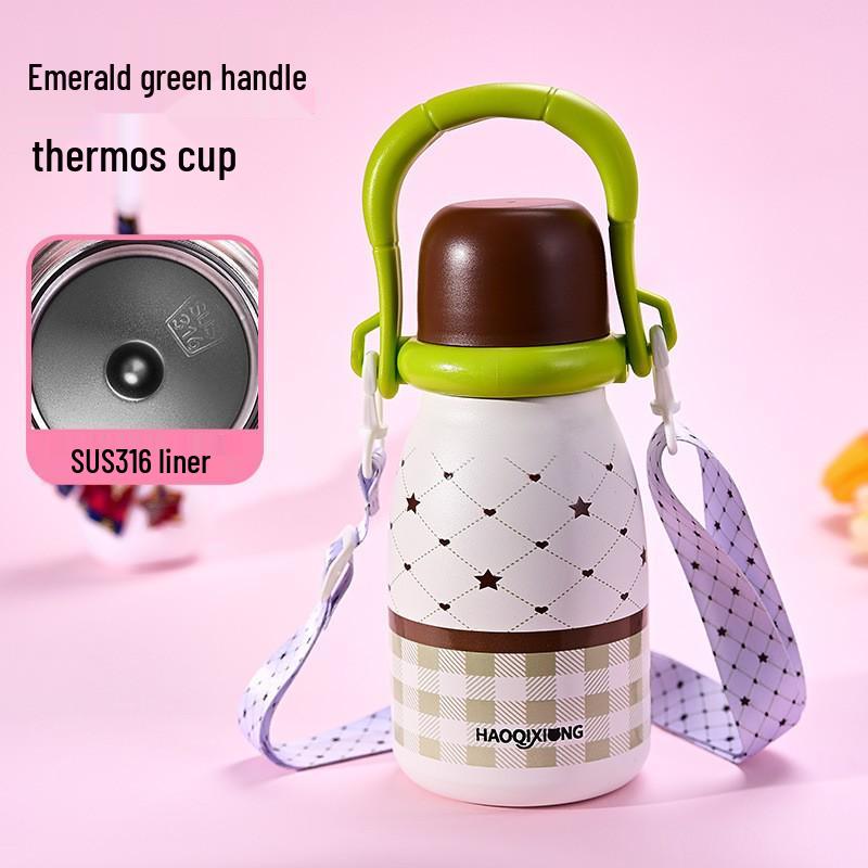 316 Stainless Steel Kids Thermos Cup with Double Capacity and Portable Handle