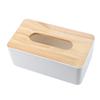 Removable Pine Cover PP Tissue Box Holder Organizer for Home Car Office (Rectangle)