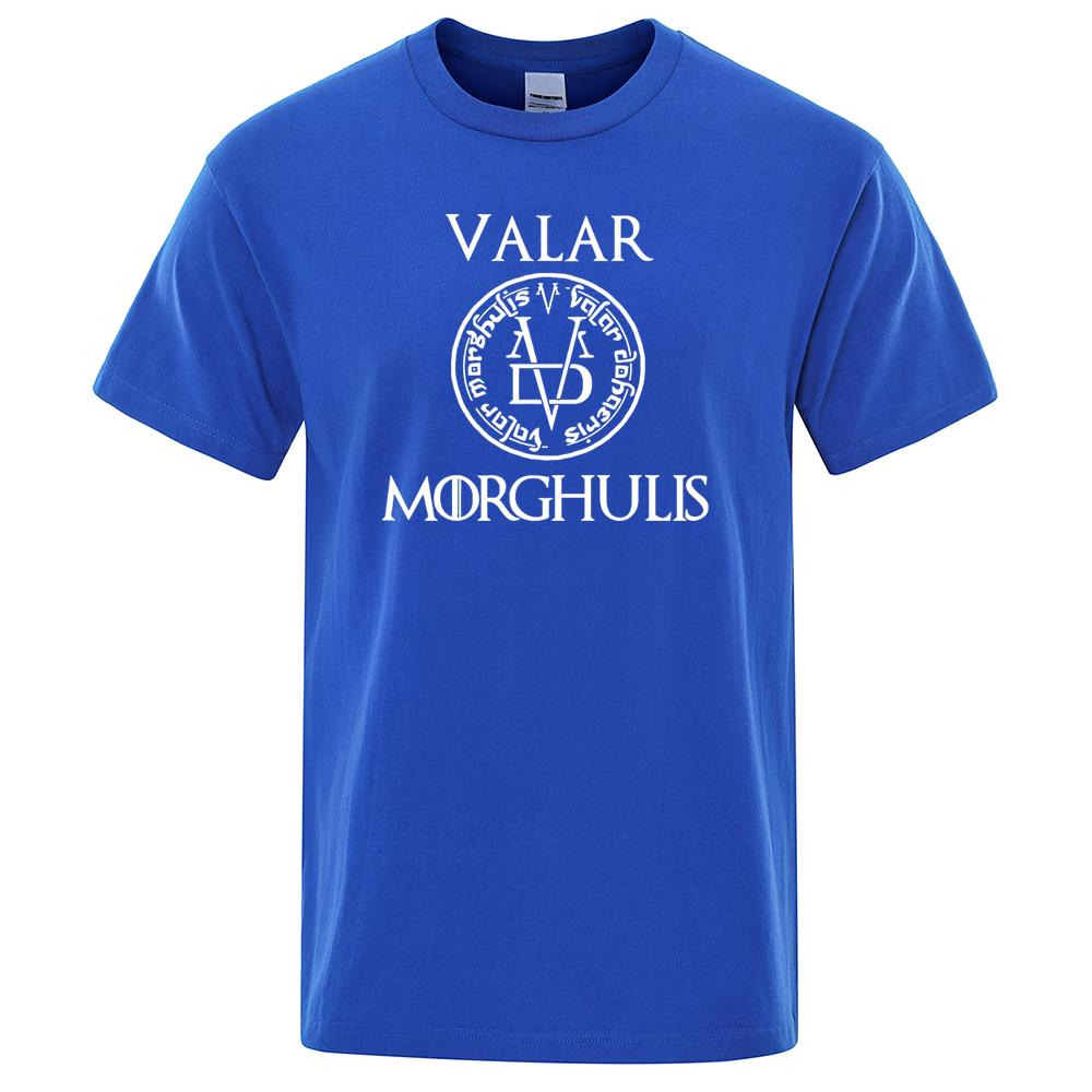 Мужская футболка Футболка Песнь Льда и Огня Футболки с принтом Валар Моргулис Летняя дышащая одежда с коротким рукавом