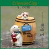 Wine Cute Cartoon Barrel Cat And Dog Mini Model Ornament For Garden Decoration