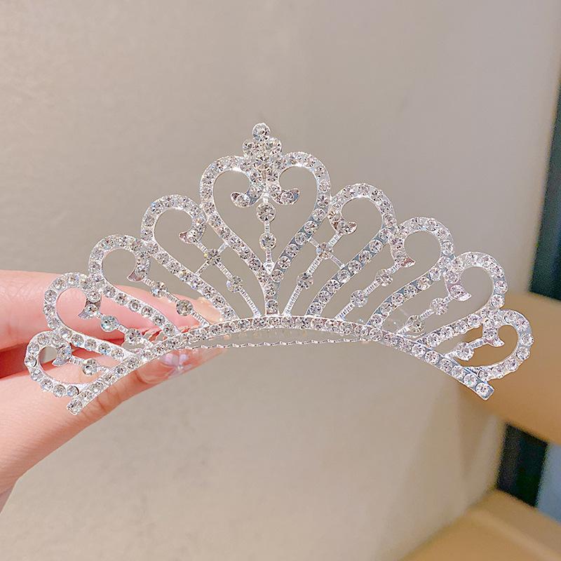 Большая повязка на голову с короной для девочек, принцесс, подарок на день рождения для маленькой девочки, повязка на голову с короной, головной убор с кристаллами