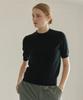 JE NE SAIS QUOI Signature Crew Neck Short Sleeve Cashmere Knit_ Mint