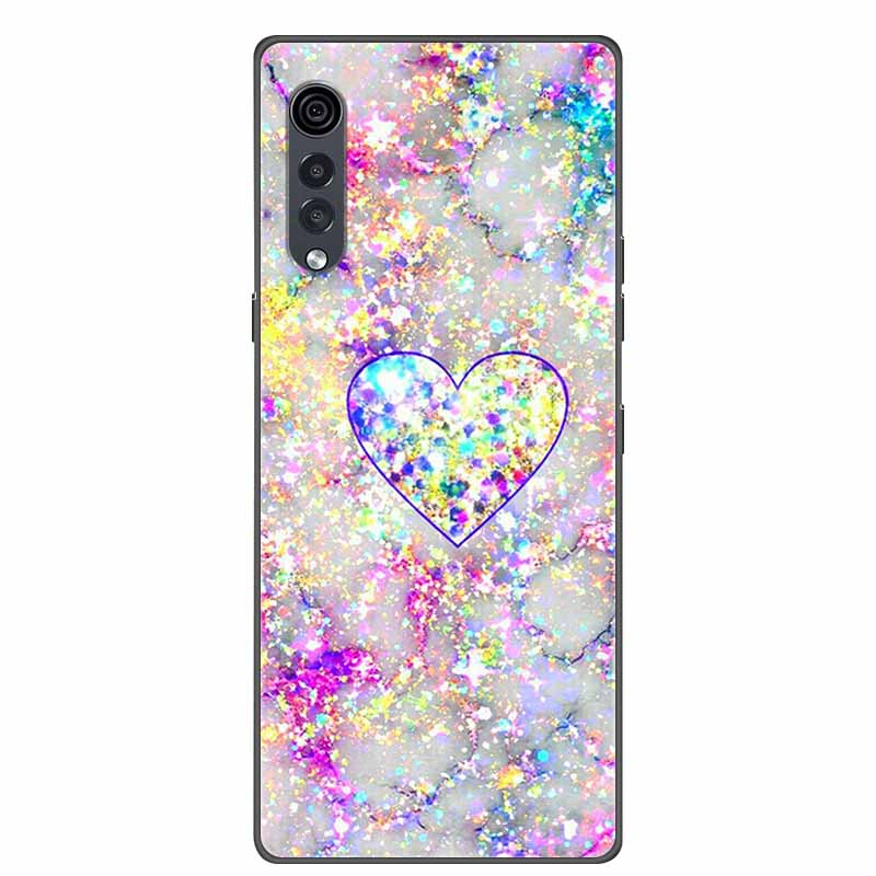 Для телефона LG Velvet Роскошный Чехол Черный Мягкий Силикон ТПУ Задняя Крышка для LGVelvet 5G Funda LMG910EMW Защитный Колпачок Capa Мультяшный Coque
