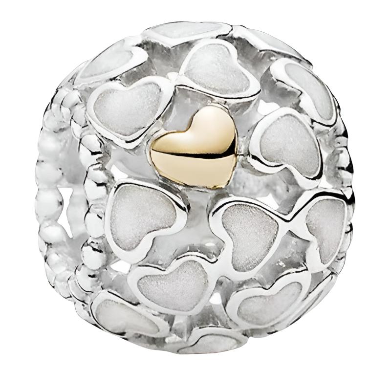 Pandora Original design, gold-plated, silver-plated, alloy, jewelry accessories, same style for men and women, couple style, silver 791283EN23