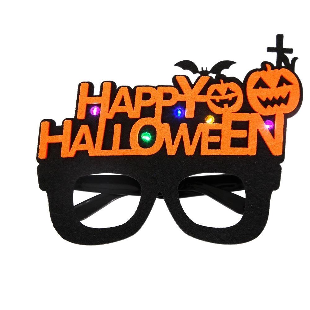 Felt Halloween Luminous Glasses LED Halloween Eyewear Frame Festival Pumpkin Glasses Men