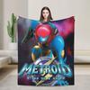 Плед Metroid Hero Игровой Плед Качественный Мягкий Плед-накидка Зимний Для Путешествий в Самолете Спальня Новинка Покрывало