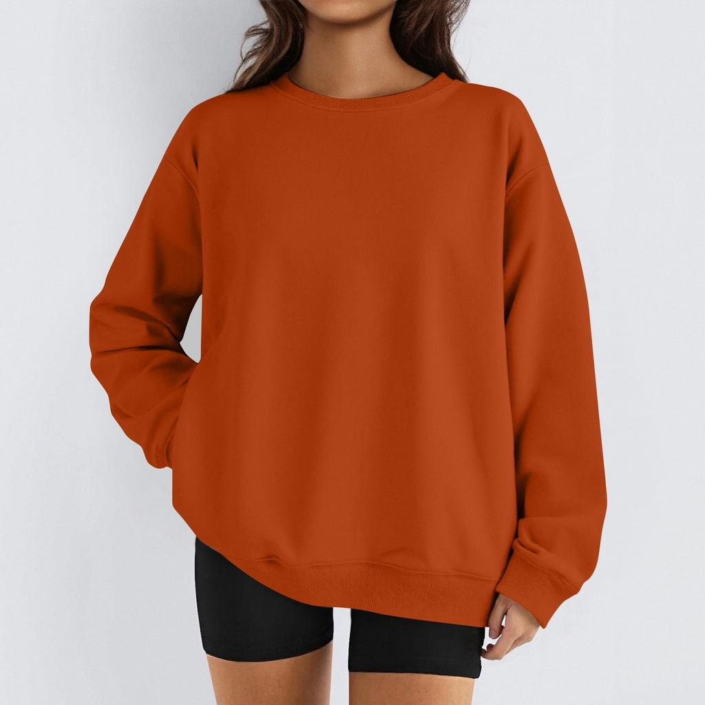 Женские зимние топы, женская толстовка с длинным рукавом, повседневная, с круглым вырезом, свободный крой, флисовые топы Pollover