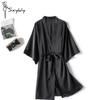 Summer Women's Pajamas Sexy Bathrobe Ice Silk Comfortable Loose Robe Comfortable Sleep Sexy Home Clothes