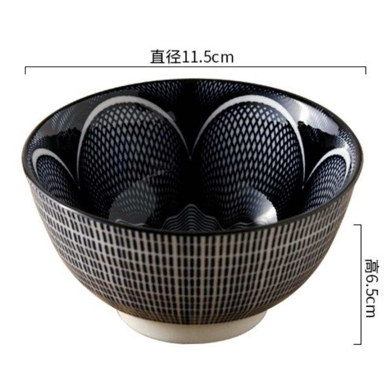 4,5-дюймовая керамическая пиала для риса в японском стиле, посуда, бытовая кухонная, ресторанная, круглая, противоожоговая, для лапши, супа, 2025 новинка