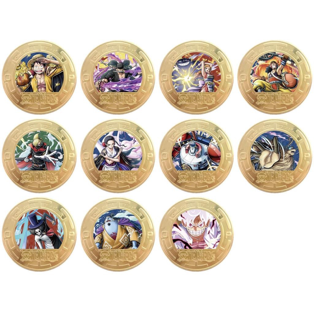 Anime Collectible Coins Set Luffy Chopper Commemorative Gold Colored Metal Coins Merchandise Children's Gift Toy Fans