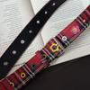 2025 Women's Y2K Retro Floral Plaid Leather Belt - Niche Accessory for Dresses & Canvas Pants
