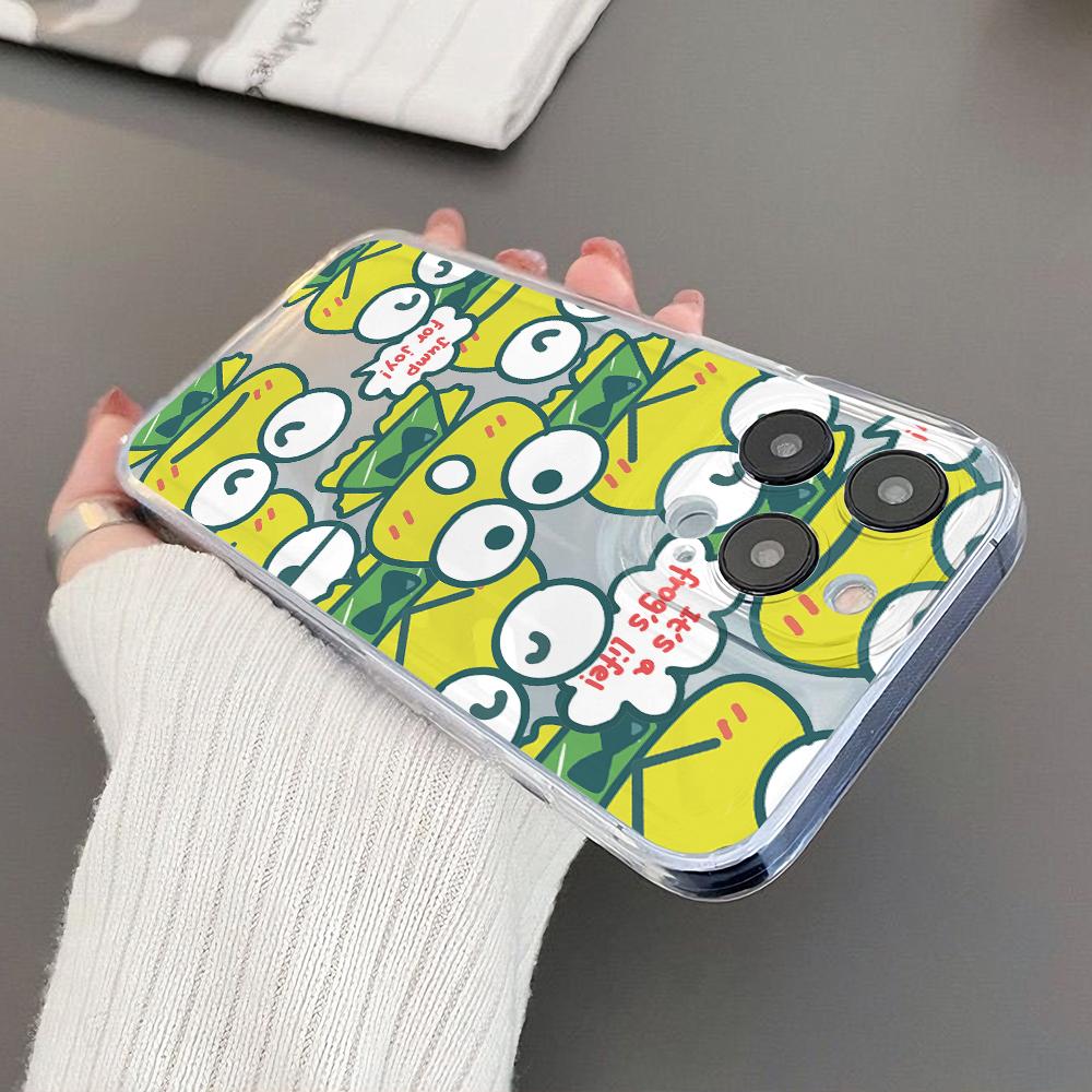 Cute Keroes Keroppies Phone Case for iPhone 17 Air 16 15 14 Plus 13 12 11 Pro Max X Xs XR 8 e Soft TPU Transparent Cover