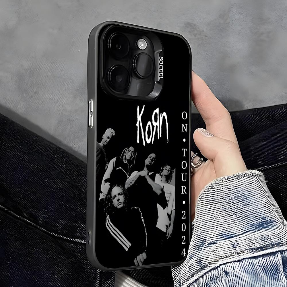 Чехол для телефона K-Korn Hot Metal Rock Band для IPhone 17 Pro Max 16 Pro Max 15 14 13 11 12 Mini Xs X Xr 7 8 Plus Se Цвет Серебристая бухта