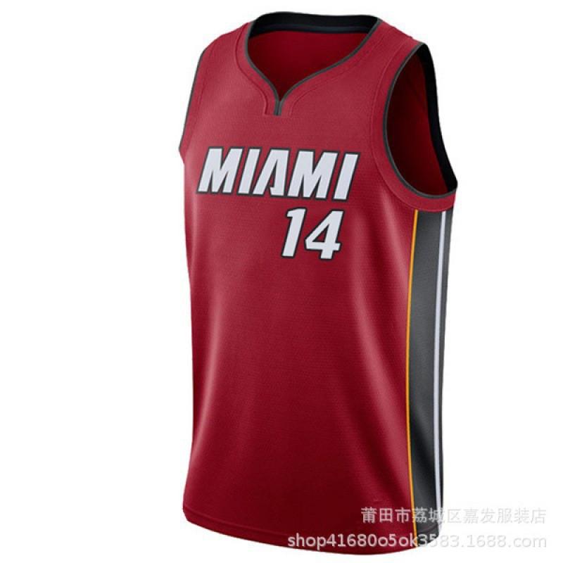 Баскетбольная форма Miami Heat 13 Тайлер Хирро 14 Дуэйн Уэйд City Edition Вышитая Хлопковая Командная Спортивная Одежда