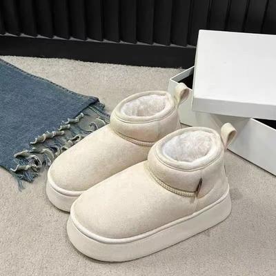 Женская мода Сто Мягкая Подошва Зимние Теплые Меховые Одинарные Снежные Ботинки Подкладка с Мягкой Подкладкой Ботильоны Нескользящие Повседневные Хлопковые Ботинки Обувь-Хлебцы