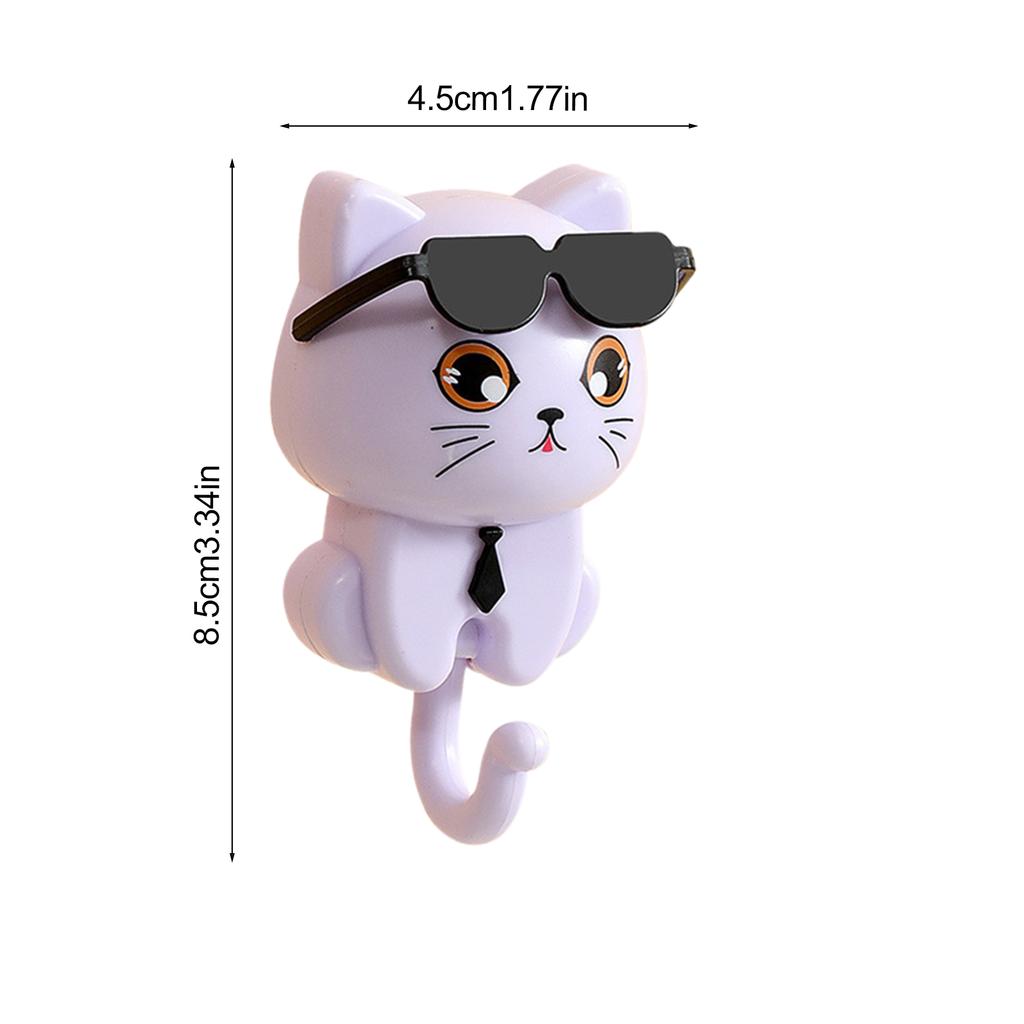Мультяшные кошачьи крючки в солнцезащитных очках, гравитационно-индукционные котята, самоклеящиеся, вешалки для зонтов и полотенец, полки для хранения на стену