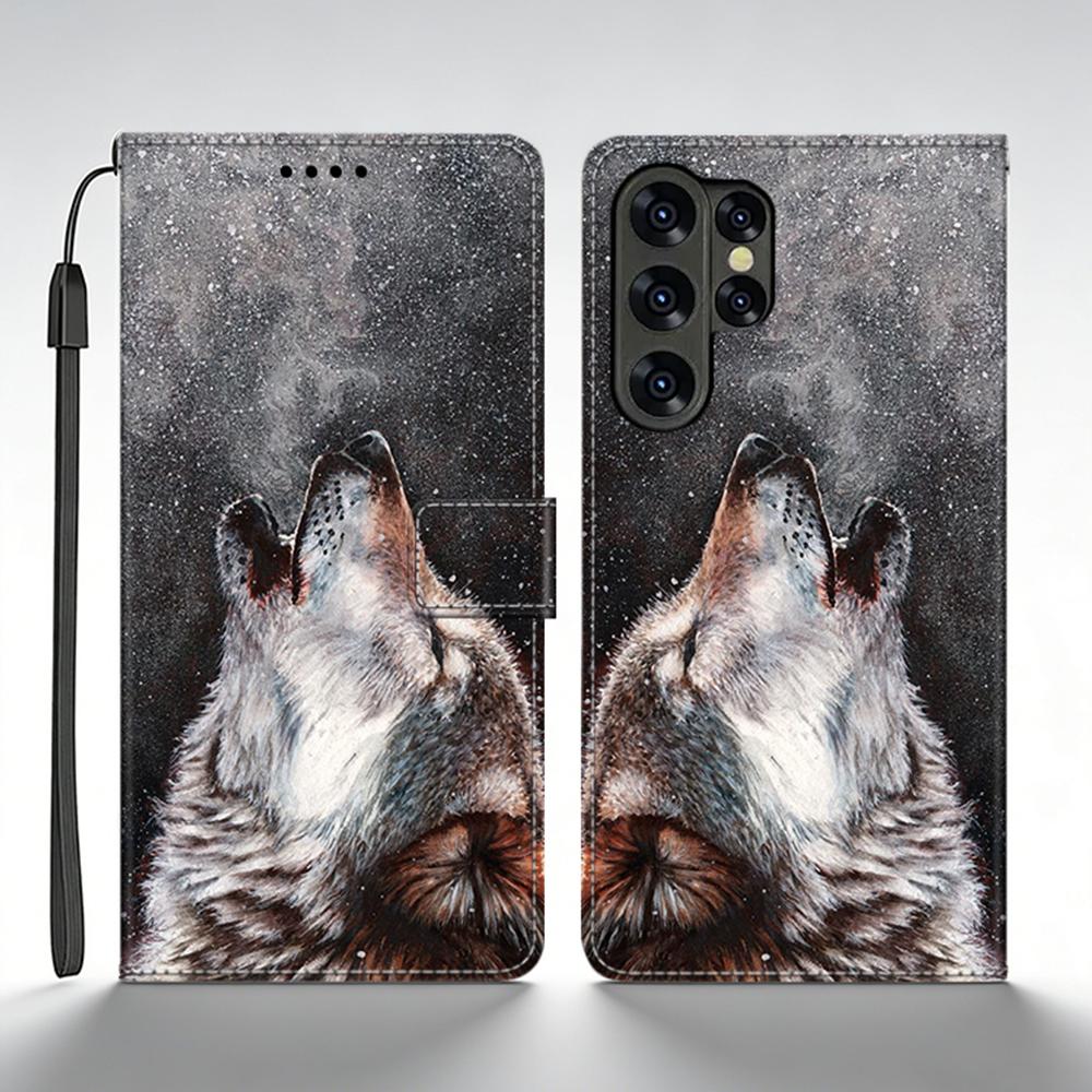 Чехол-бумажник с откидной крышкой из кожи для Samsung Galaxy S25 Ultra, чехол для Samsung S25 Ultra SM-S938B, задняя крышка с принтом, Coque Fundas