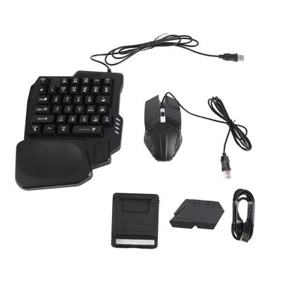 Клавиатура с подсветкой RGB, мышь, комбо, игровая клавиатура для одной руки, мышь, конвертер с регулируемым телефоном