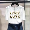(Asian Size) Fashion Print Butterfly Love Heart Trend Cute Sweet Graphic Tee Female Casual T Clothing Casual Women's Top Short Sleeve T-shirt