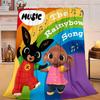 1PC Bunny And Friends Adventure Flannel Blanket Gift, Suitable for Both Men And Women, Soft Ideal for Beds And Sofa, Birthday Or Christmas Gift