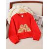 European sizes Kids' Crewneck Sweatshirt - Capybara Group with Flowers And Heart , Sportswear And Casual Wear, Soft And Comfortable