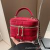 European and American Fashion Small Fragrance Style Sub-chain Bucket Bag Women's 2025 Winter New Checkered Handbag Shoulder Bag