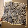 1116 Intellectual retro flower square scarf women's silk silk scarf 111% mulberry silk gilt cashew flower scarf women