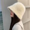 Bucket Hat Women's Autumn and Winter Light Luxury Style Versatile Bucket Hat Windproof Warmth Ear Protection Woolen Fisherman Hat