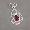 Розовый Рубеллит Подвеска Драгоценные украшения, Подвеска из 925 пробы стерлингового серебра, Украшения ручной работы Подвеска с камнем рождения, Подарок для него