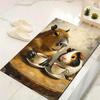 1Pc Capybara Guinea Pig Tea Time Rug, Office Carpet Indoor Outdoor Doormat, Non-Slip, Comfortable, Living, Christmas Halloween,  Xmas Gift G1283