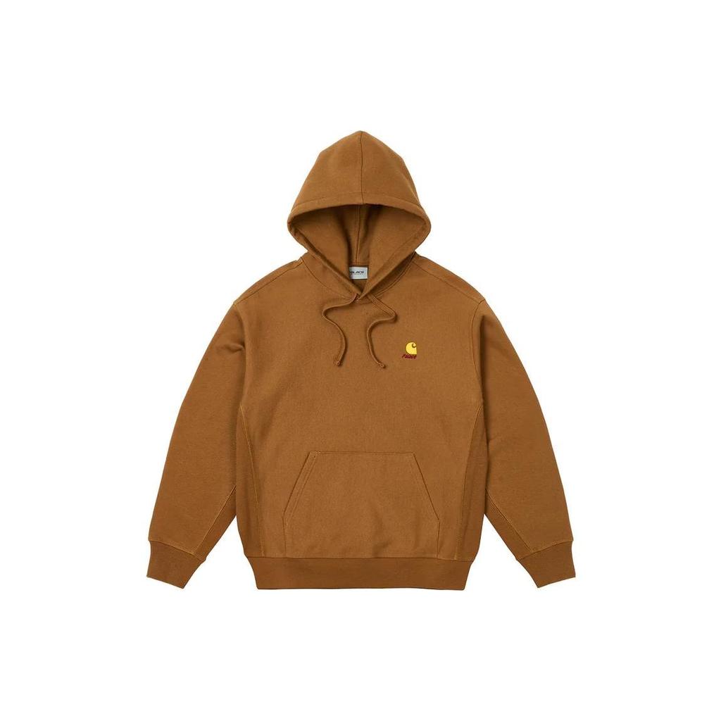 Palace Классическая однотонная толстовка унисекс с вышитым логотипом и шнурком X Carhartt WIP FW23 Chase Series цвета хаки I033560-ХАКИ