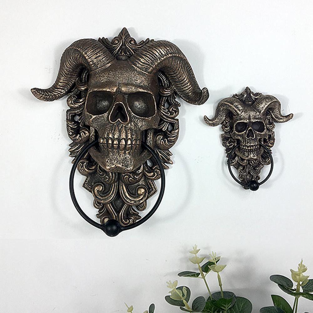 Punk Skull Door Knocker Sheep Head Devil Head Knocker Gothic Satan Door Hanging  Door Buckle